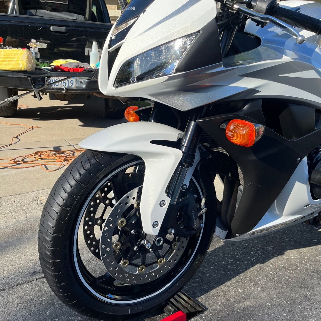 A sport motorcycle after detailing